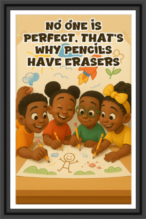 None one is perfect, That's why pencils have erasers. - A.I  Motivational Posters