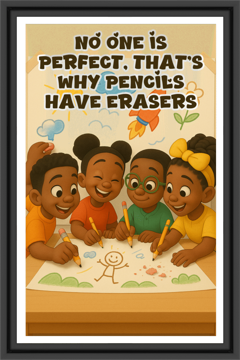 None one is perfect, That's why pencils have erasers. - A.I  Motivational Posters