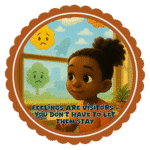 Feelings are visitors, you don't have to let them stay- Motivation Circle Sticker