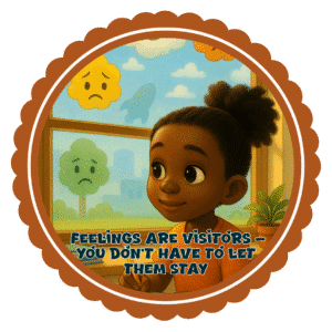 Feelings are visitors, you don't have to let them stay- Motivation Circle Sticker