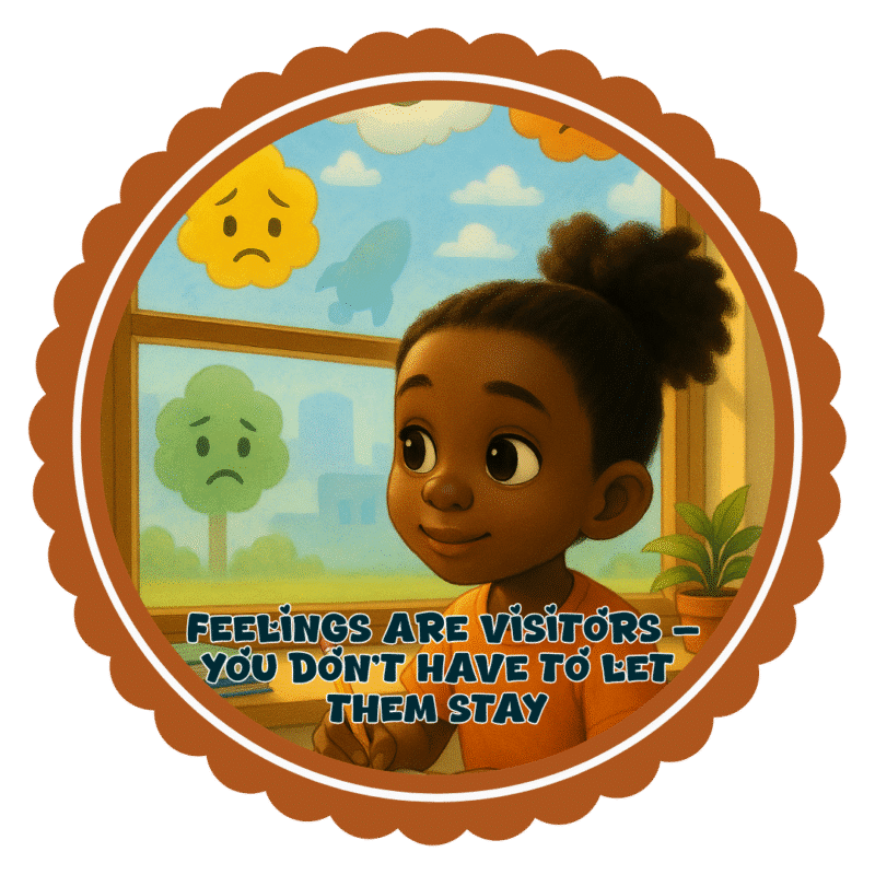 Feelings are visitors, you don't have to let them stay- Motivation Circle Sticker