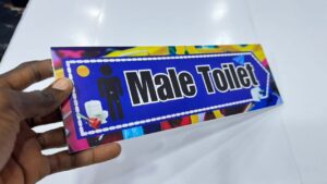 Male Toilet  - Durable Foam board Class Tag