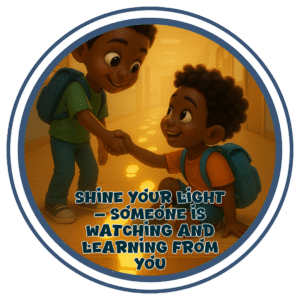 Shine your light- someone is watching and learning from you- Motivation Circle Sticker