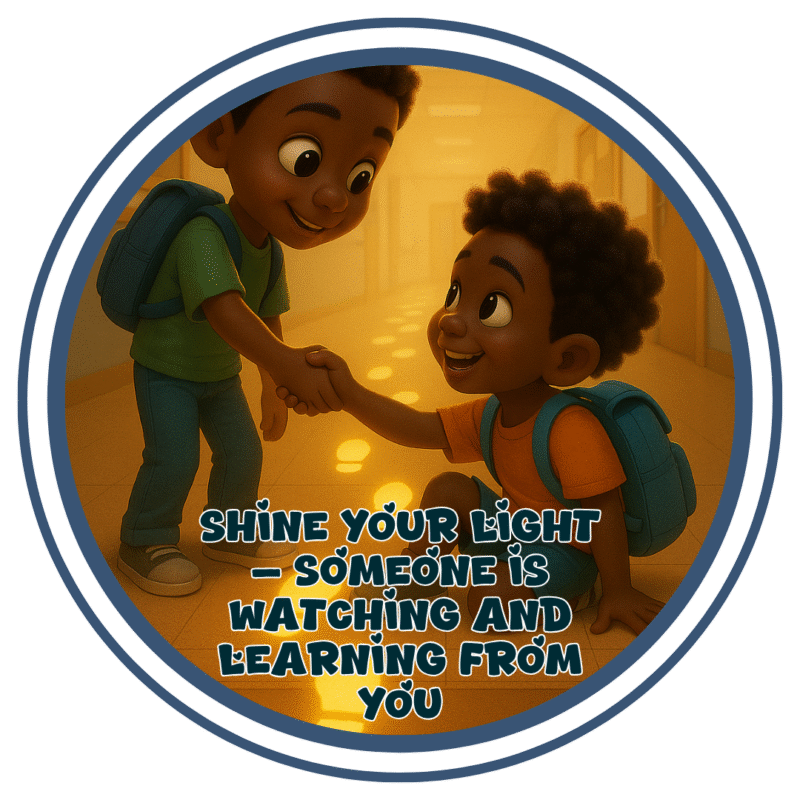 Shine your light- someone is watching and learning from you- Motivation Circle Sticker
