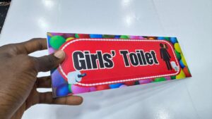 Girl's Toilet - Durable Foam board Class Tag