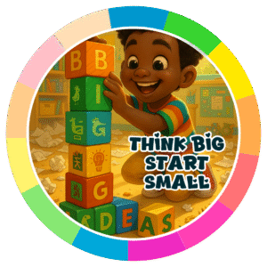 Think big start small- Motivation Circle Sticker