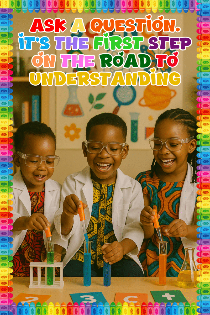 Ask a question it's the first step on the road to understanding- A.I  Motivational Posters