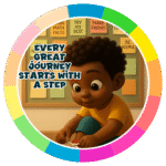 Every great journey starts witha step.- Motivation Circle Sticker