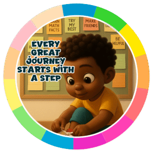 Every great journey starts witha step.- Motivation Circle Sticker