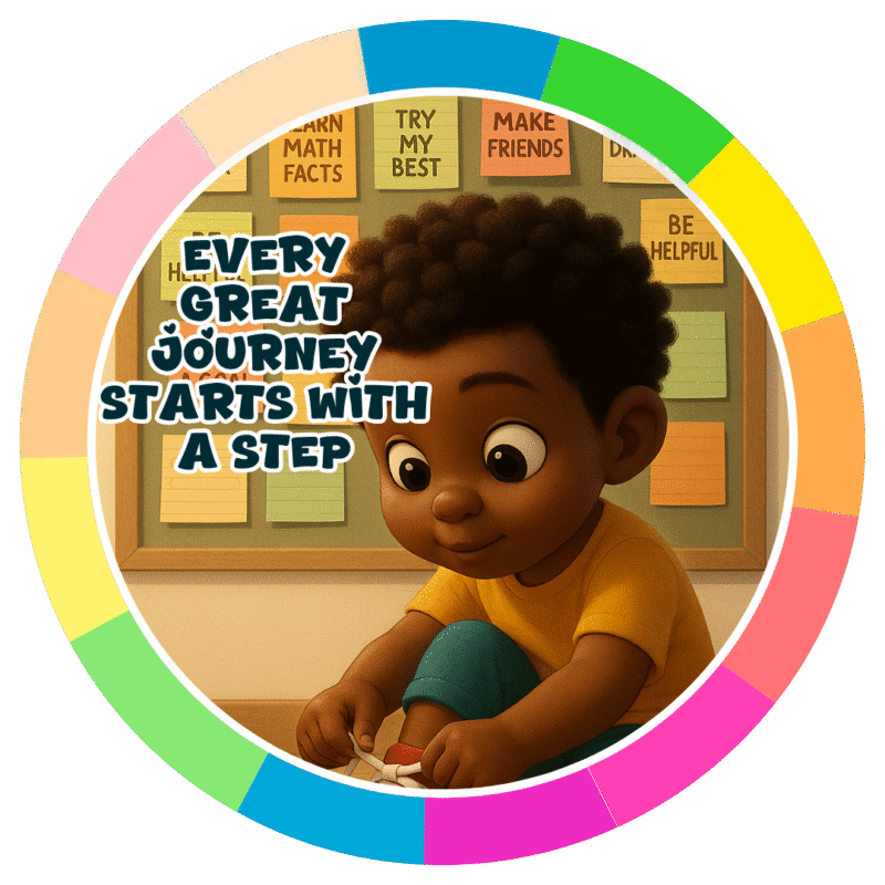 Every great journey starts witha step.- Motivation Circle Sticker