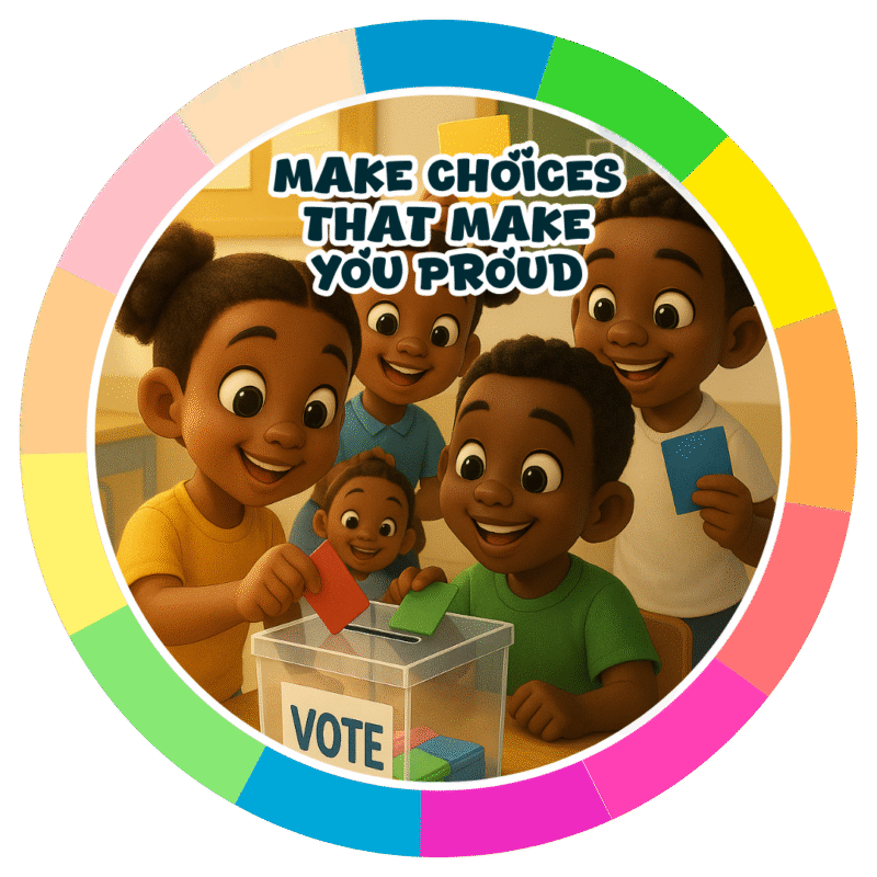 Make choices that make you proud.- Motivation Circle Sticker