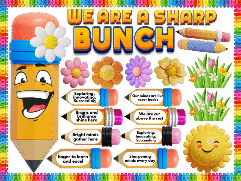 We are a sharp bunch -Sticker Display Board