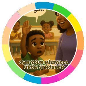 Own your mistakes grow stronger - Motivation Circle Sticker