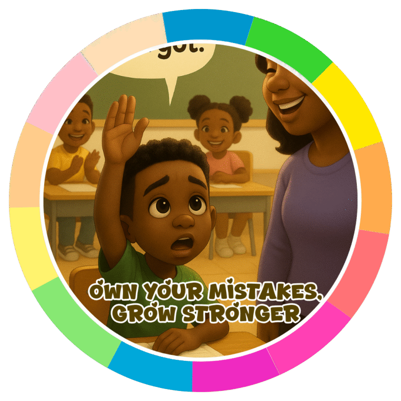 Own your mistakes grow stronger - Motivation Circle Sticker