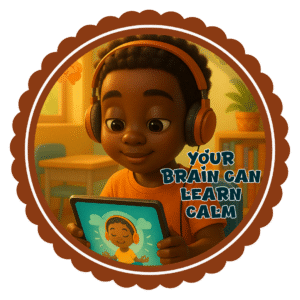 Your brain can learn calm- Motivation Circle Sticker