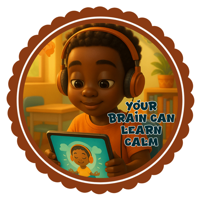 Your brain can learn calm- Motivation Circle Sticker