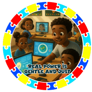 Real power is gentle and just- Motivation Circle Sticker