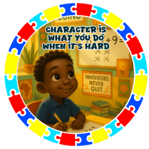 Character is what you do when it's hard- Motivation Circle Sticker
