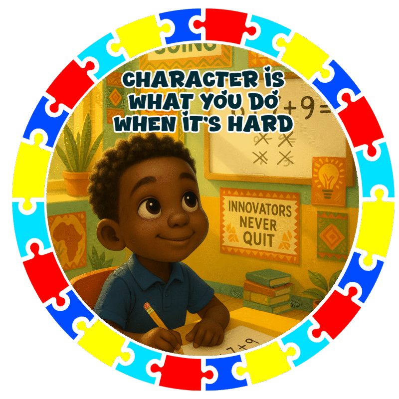 Character is what you do when it's hard- Motivation Circle Sticker