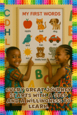 Every Great journey starts with a step and a willingness to learn- A.I  Motivational Posters