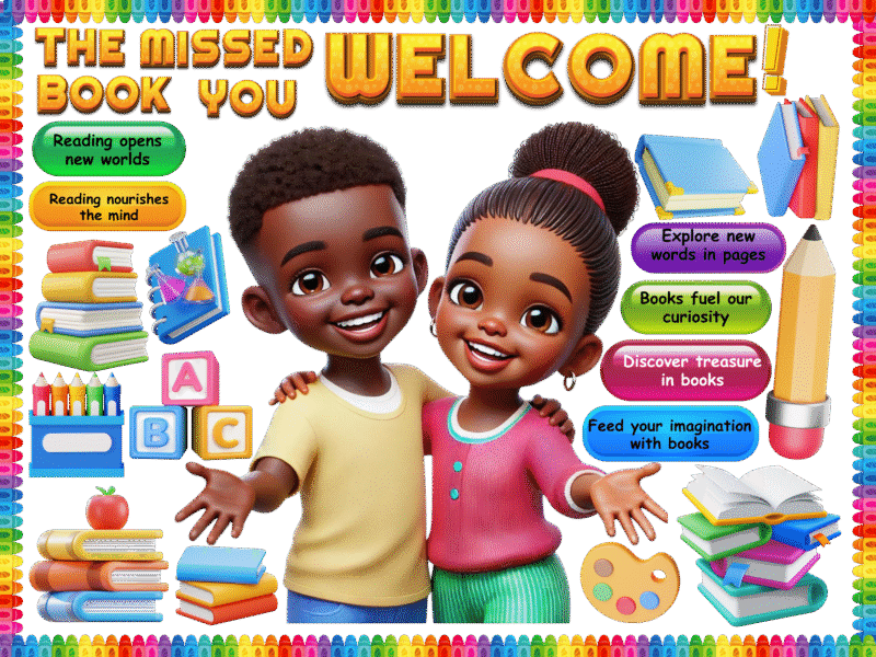Welcome the book misses you -Sticker Display Board