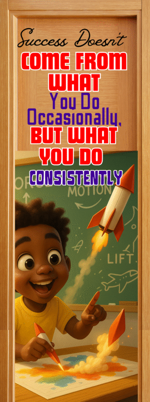 Success doesn't come from what you do occasionally, but what you do consistently - Door Sticker on  paper