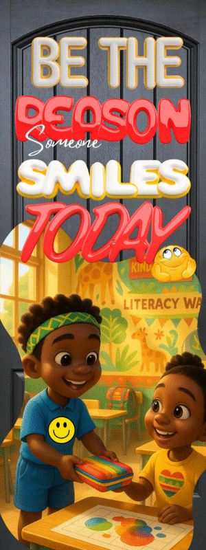 Be the reason someone smiles today- Door Sticker on paper