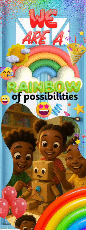 We are a rainbow of possibilities- Door Sticker on paper