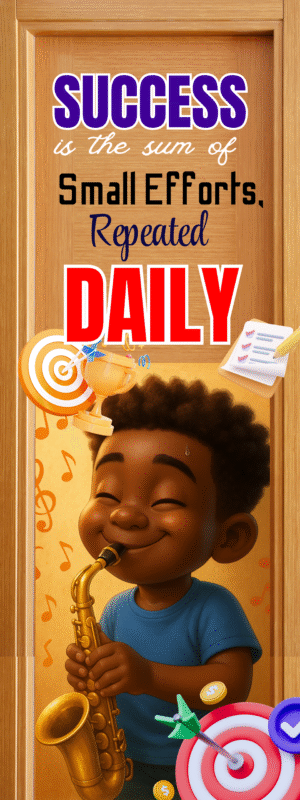 Success is the sum of small efforts, Repeated Daily- Door Sticker on paper
