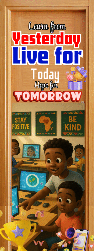 Learn from yesterday, Live for today, Hope for tomorrow - Door Sticker on paper