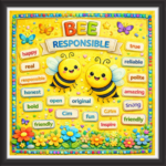 'Bee responsible  ' - Classroom Display Flex Board(4ft by 4ft)
