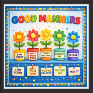 'Good manners   ' - Classroom Display Flex Board(4ft by 4ft)