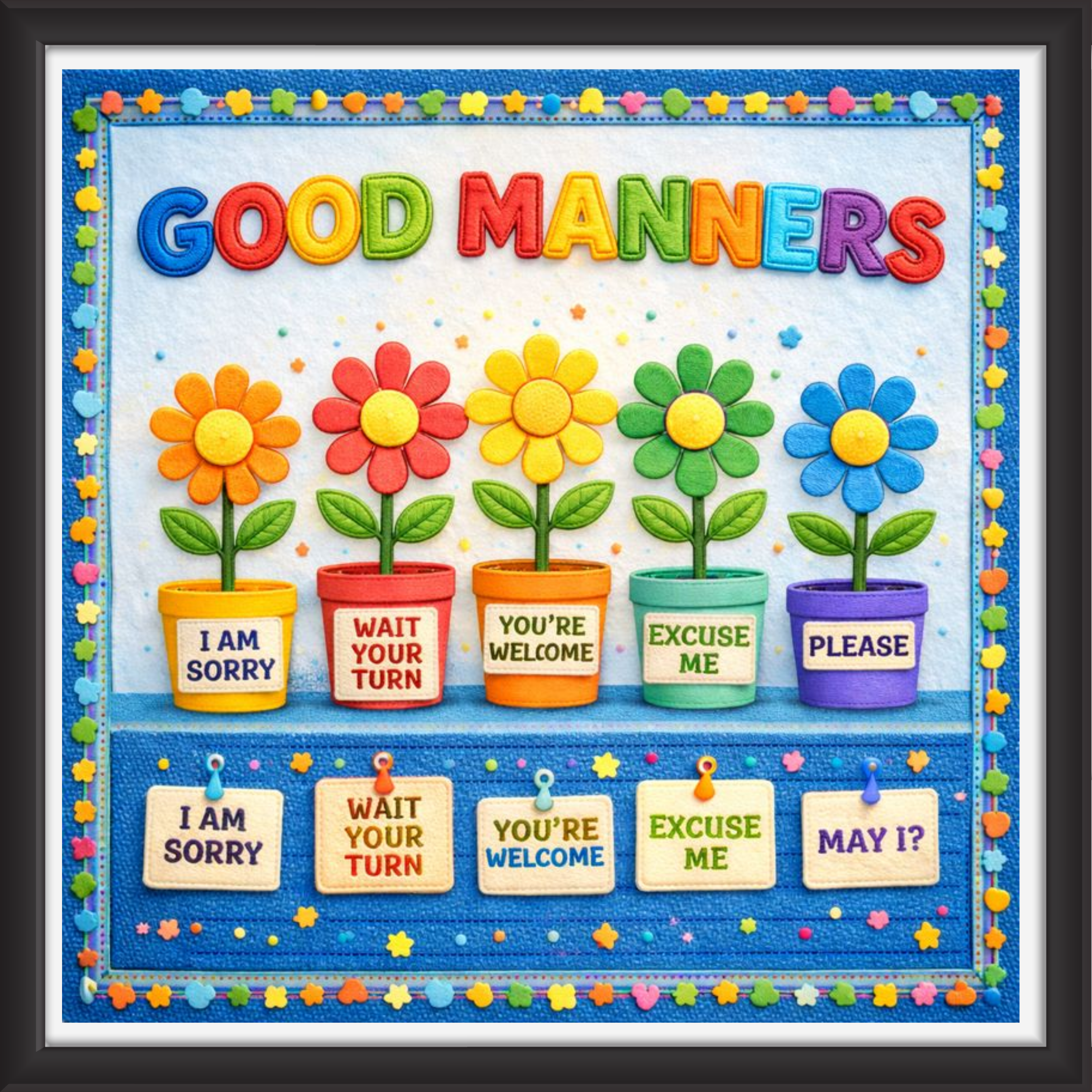 'Good manners ' - Classroom Display Flex Board(4ft by 4ft)