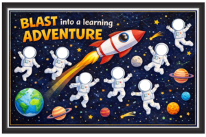 'Blass into a learning adventure'-Classroom Display Flex Banner(6ft by 4ft)