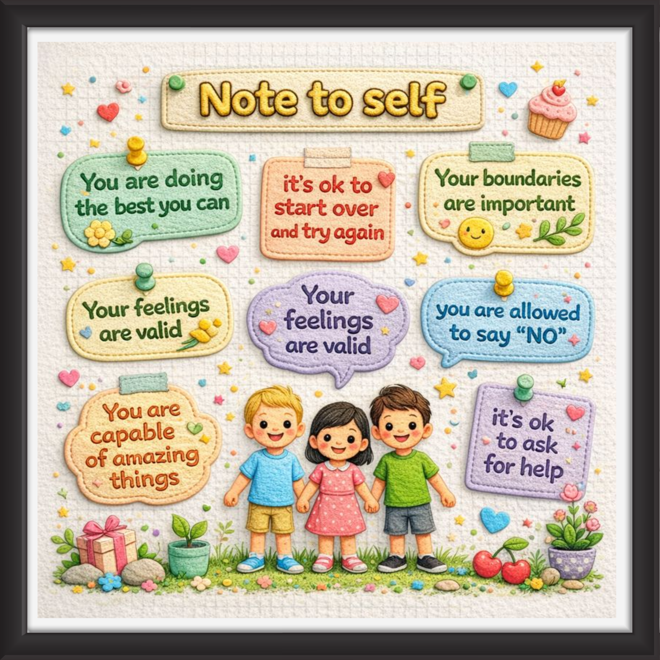 'Note to self ' - Classroom Display Flex Board(4ft by 4ft)