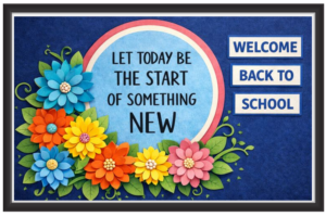 'Let today be the start of something new'-Classroom Display Flex Banner(6ft by 4ft)