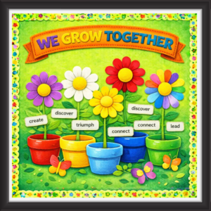 'We grow together ' - Classroom Display Flex Board(4ft by 4ft)