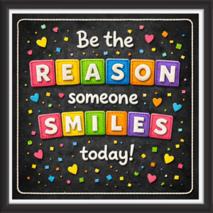 'Be the reason someone smiles today!  ' - Classroom Display Flex Board(4ft by 4ft)