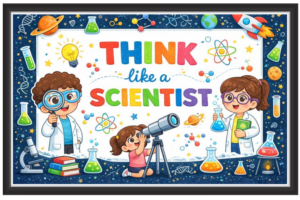 'Think like scientist'-Classroom Display Flex Banner(6ft by 4ft)