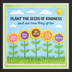 'Plant the seeds of kindness.....  ' - Classroom Display Flex Board(4ft by 4ft)