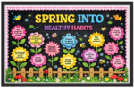 'Spring into healthy habits'-Classroom Display Flex Banner(6ft by 4ft)