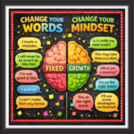 'Chang your words change your mindset' - Classroom Display Flex Board(4ft by 4ft)