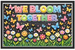 'We bloom together'-Classroom Display Flex Banner(6ft by 4ft)