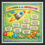 'Learning is an adventure ' - Classroom Display Flex Board(4ft by 4ft)