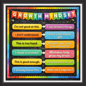 'Growth mindset  ' - Classroom Display Flex Board(4ft by 4ft)