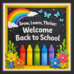 'Grow,learn, thrive... ' - Classroom Display Flex Board(4ft by 4ft)