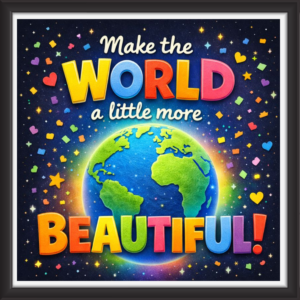 'Make the world a little more beautiful ' - Classroom Display Flex Board(4ft by 4ft)