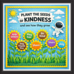 'PLant the seeds of kindness   ' - Classroom Display Flex Board(4ft by 4ft)