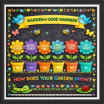 'Garden of good manners ' - Classroom Display Flex Board(4ft by 4ft)