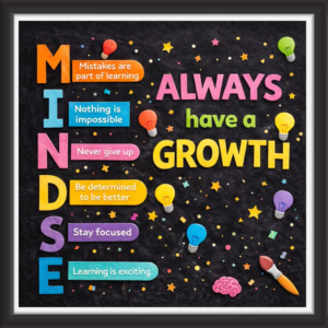 'Always have a growth   ' - Classroom Display Flex Board(4ft by 4ft)